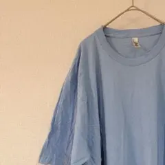 美品✨️アメリカンアパレル【XL】 ライトブルー Tシャツ オーバーサイズ 半袖