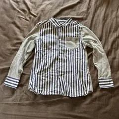 COMME CA ISM ストライプ長袖シャツ 140A