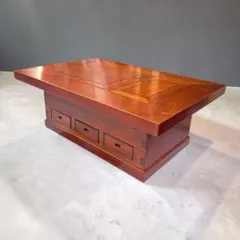 欅　高級 囲炉裏テーブル 木製 和風座卓 引き出し付き 重厚感あり 美品