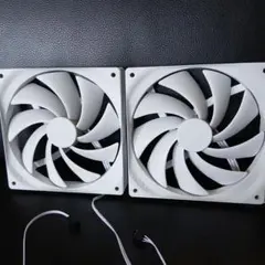 NZXT 140mm ホワイト PCファン 9枚羽根 3ピン 【2つセット売り】