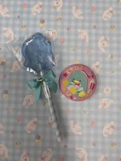 タキシードサム キャンディ型ペン、缶バッジ