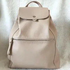 ロンシャン オールレザー リュック バックパック ピンクベージュ