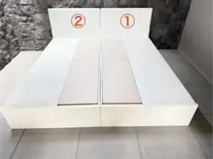 ①ニトリ深型引出し付きシングルベッドフレーム|ホワイト|おまけマットレス