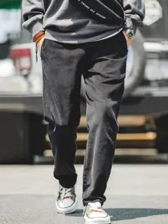 メンズ ワークパンツ コーデュロイ ワイド パンツ 無地 シンプル 4色