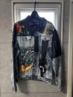 ね*こ様 (希少)REASON 刺繍入りデニムジャケット アメカジ