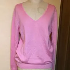 martinique マルティニーク　絹＋カシミヤ　ピンク Vネック長袖ニット