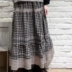 サマンサモスモス 裾レースティアードスカート