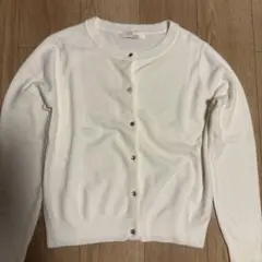 Freesia ビジュー＆パールボタン カーディガン ニット ホワイト