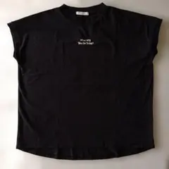 Samansa Mos2 blue ロゴTシャツ ブラック