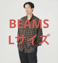 BEAMS ヘリンボーンチェック ワークシャツ　Lサイズ