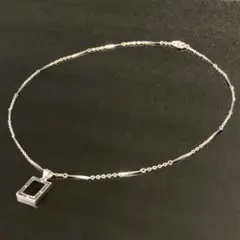 《美品》⭐︎MIMA Black Onyx スクエア型ペンダントネックレス刻印♪⭐︎のサムネイル