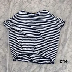 GLOBAL WORK ボーダーTシャツ フレンチスリーブ ネイビー×ホワイト