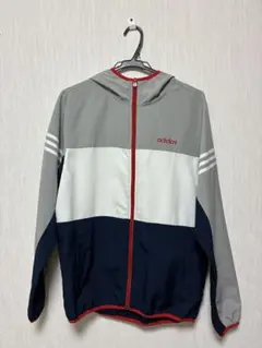 adidas neo ウィンドブレーカー M グレー/ネイビー
