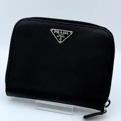 プラダ サフィアーノ 三角ロゴ ラウンドファスナー コンパクトウォレット