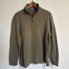 【古着】polo by Ralphlauren 長袖　コットンニットハーフジップ