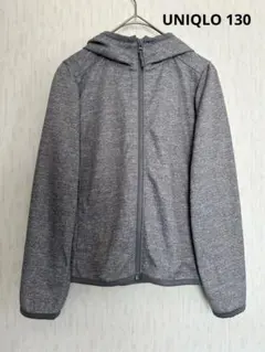 美品UNIQLOユニクロ UV パーカー 130キッズグレー