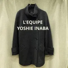 N754♪ YOSHIE INABA スタンドカラーコート　ダークグレー系のサムネイル