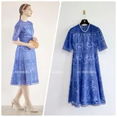 ❤️26新作 新品♡ SelfPortrait 青レースロングワンピース♡ H90
