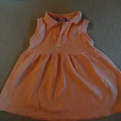 オレンジ ノースリーブワンピース