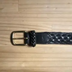 ラルフローレンベルト　レザー 編み込み黒色
