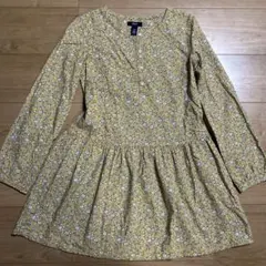 【GapKids】 150サイズ　長袖ワンピース イエロー フラワー