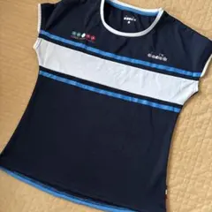 ディアドラ テニスウェア レディース Lサイズ 紺×白 ネイビー