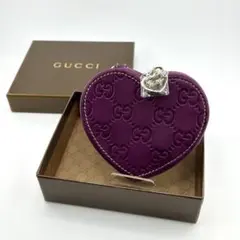 新品未使用　GUCCI グッチ　コインケース　GG シマ　ハート　レザー　箱付