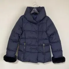 シップス ダウンジャケット 36 濃紺 ネイビー リモンタ ファー DMW