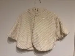 ミキハウス フード付きポンチョ クリーム色