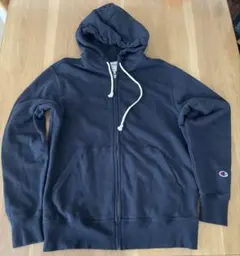 Champion ダークブルー ジップアップパーカー　メンズ　Mサイズ