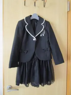美品☆ふんわりレースシフォンスカート♪フォーマルスーツセット 130☆女の子のサムネイル