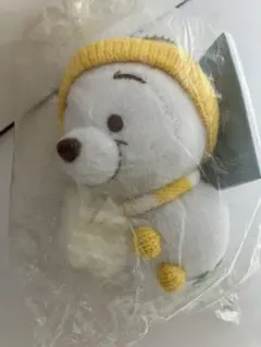 【未使用】ディズニー「WHITE POOH」プーさん　マスコットキーホルダー