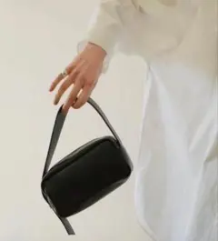 CLANE ノベルティー エコレザーミニハンドバッグ ブラック