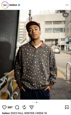 Keboz ヒョウ柄ポロセーター