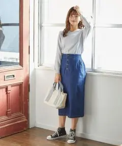 ハニーズ 前釦デニムナロースカート