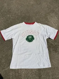 “90s 白タグ” old stussy プリント リンガーTシャツ　OZ製 90s 白タグ