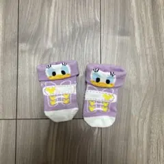 ディズニーランド　デイジー　ベビー靴下　パープル