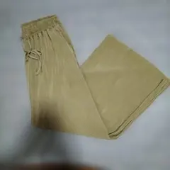 プリーツワイドパンツ イージーパンツ ベージュ