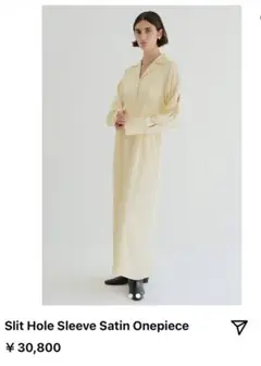 完売CLANE Slit Hole Sleeve Satin Onepiece