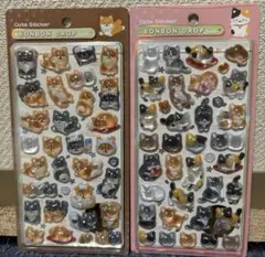正規品　和柄　ボンボンドロップシール 柴犬　猫　ネコ　イヌ