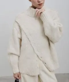 処分 select MOCA モカ 2WAYボタンスリットモヘアライクニット