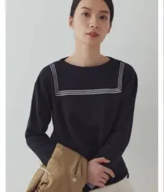 【美品】NATICコラボ・マリンニット セーラー ラインブラック