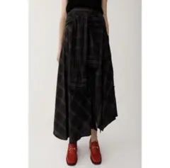 【moussy】チェック柄ロングスカート
