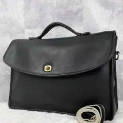 A4可 美品 オールドコーチ レザー 2way ショルダー ターンロック 黒