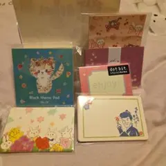 ミニレターセット&メモ&スクエア付箋&ミニカード2種類 5点セット♡