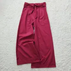 美品❉ Noble ノーブル サッシュベルト風ツータックワイドパンツ マゼンダ