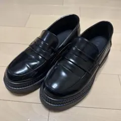 R＆Ｅ　黒の厚底ローファー サイズＬＬ　24.5
