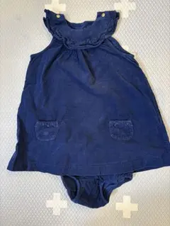 ラルフローレン　ネイビー フリル付きワンピース おむつカバーパンツ付き