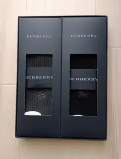 BURBERRY ソックス 2足セット 23-25cm グレー/ブラック
