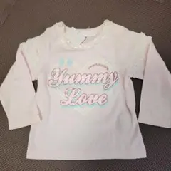 新品タグ　cutie yummy Tシャツ 90　長袖　ピンク　フリル　リボン